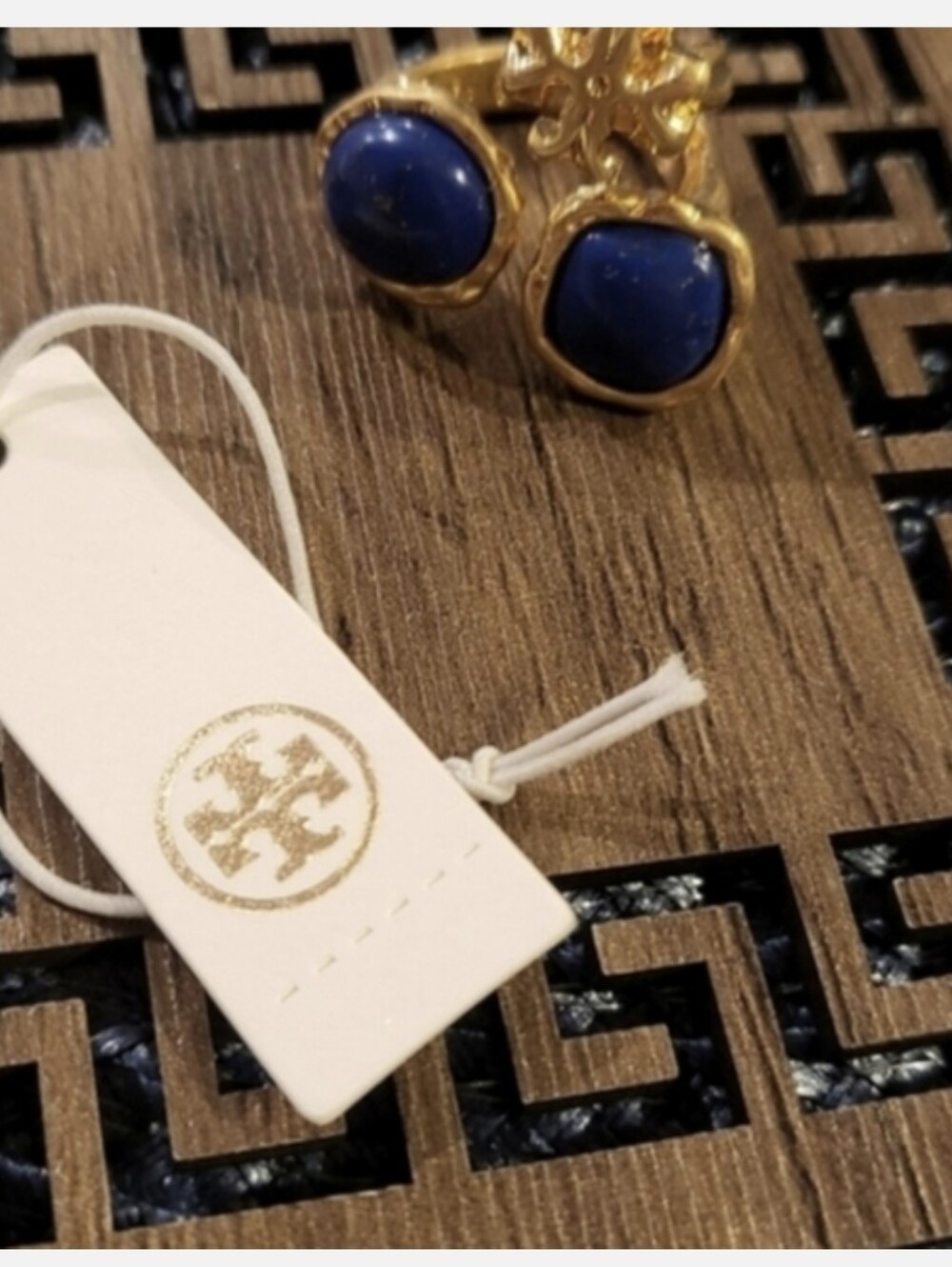 Tory Burch Gold-tone Ring with Blue Stones